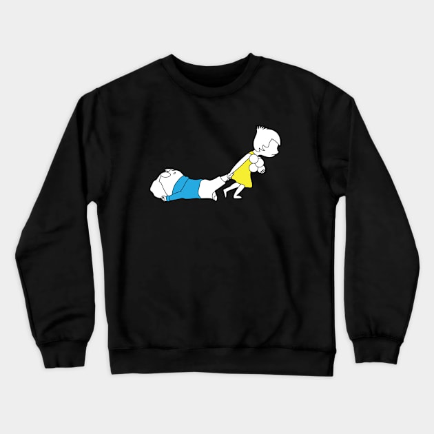 Happy Dragging Sad Outline Crewneck Sweatshirt by semarino